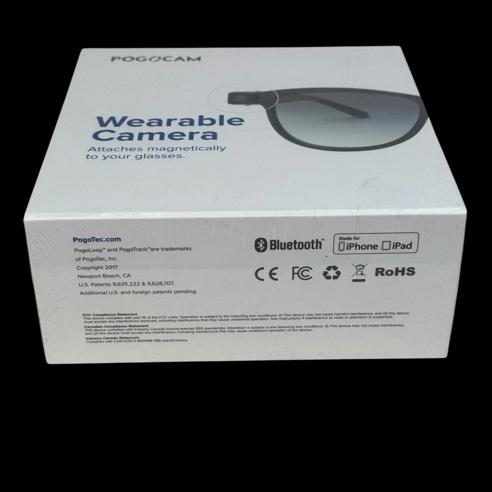 PogoTec - PogoCam Tiny, Removable Photo & HD Video Camera for Your Glasses‎ New